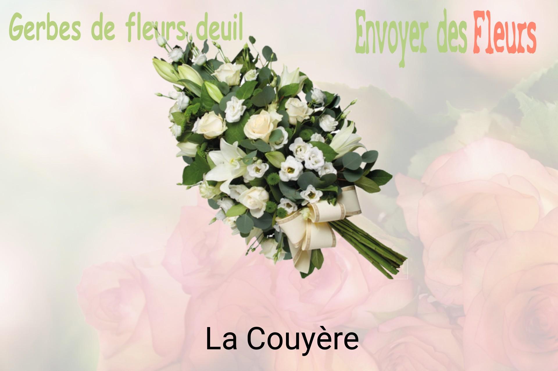 Gerbe de fleurs de deuil livrée à La Couyère